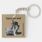 Naga Explorer World Travel Fantasy Sleutelhanger (Achterkant)