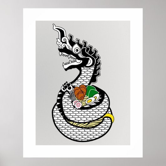 Naga Ramen Thai Japan Fusion Food Fantasy Wall Art Poster (Voorkant)