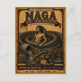 Naga, Vintage Circus Monster Briefkaart