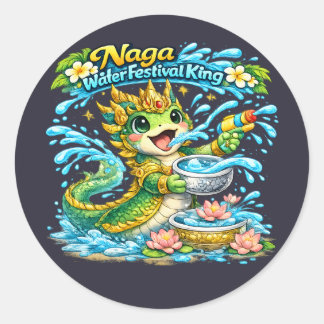 Naga Water Festival Koning Pi Mai Lao T-shirt Ronde Sticker