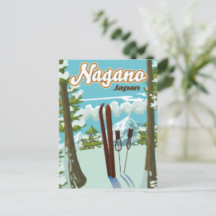 Nagano Japan Ski poster Briefkaart