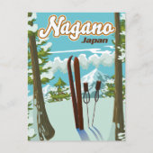 Nagano Japan Ski poster Briefkaart (Voorkant)