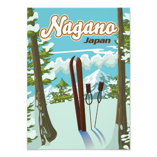 Nagano Japan Ski-poster Foto Afdruk (Voorkant)