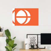Nagano Prefecture, Japanse vlag Poster (Thuiskantoor)