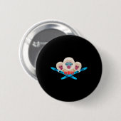 Nagano-skiër Ronde Button 5,7 Cm (Voorkant /achterkant)