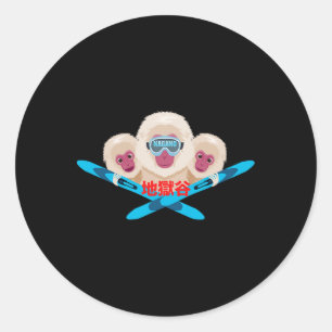 Nagano-skiër ronde sticker