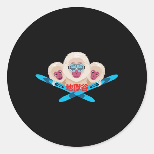 Nagano-skiër Ronde Sticker (Voorkant)