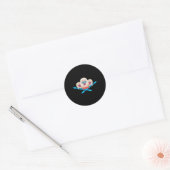 Nagano-skiër Ronde Sticker (Envelop)