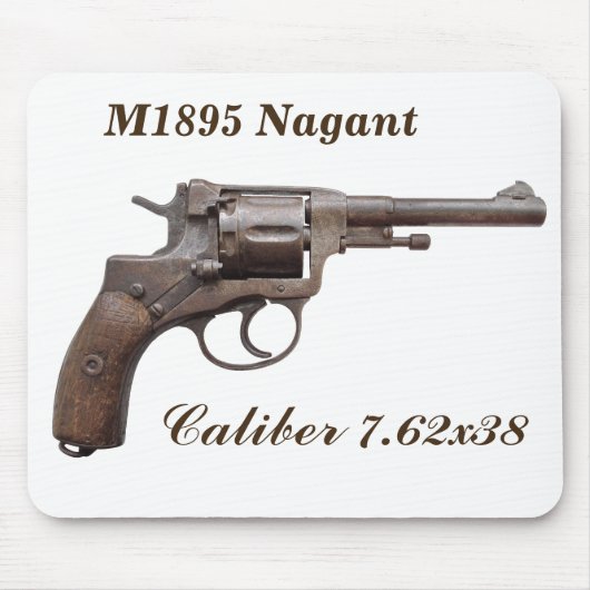 Nagant Revolver m1895 sovjet russisch ww2 muispad Muismat (Voorkant)