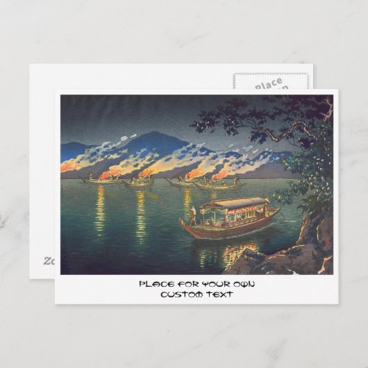 Nagaragawa Cormorant Vissen Tsuchiya Koitsu Briefkaart (Voorkant / Achterkant)