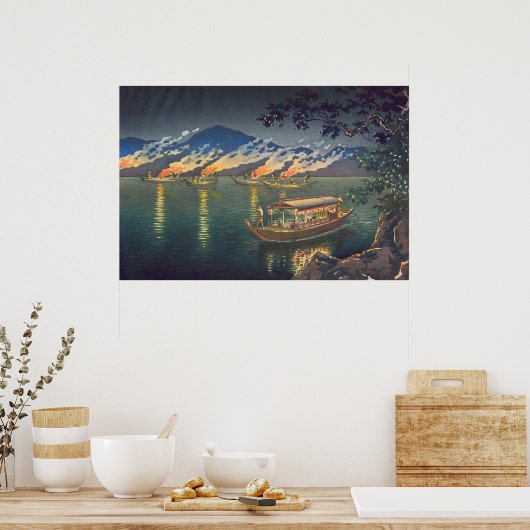 Nagaragawa Cormorant Vissen Tsuchiya Koitsu Poster (Keuken)