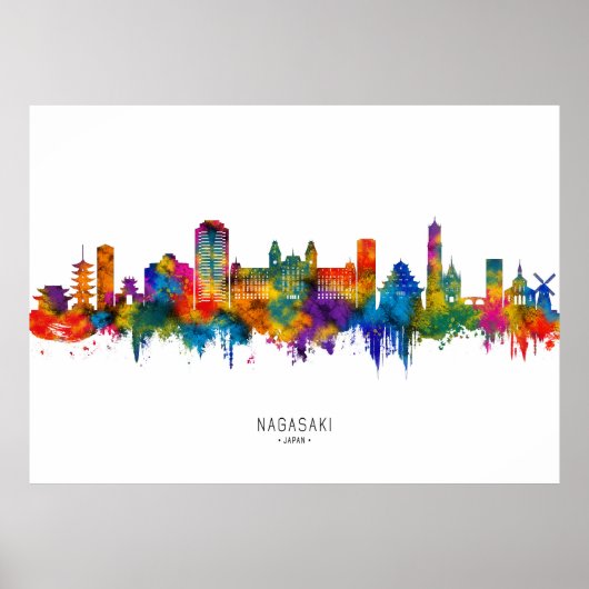 Nagasaki Japan Skyline Poster (Voorkant)