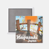 Nagasaki Japans bloesem poster. Magneet (Voorkant / Achterkant)