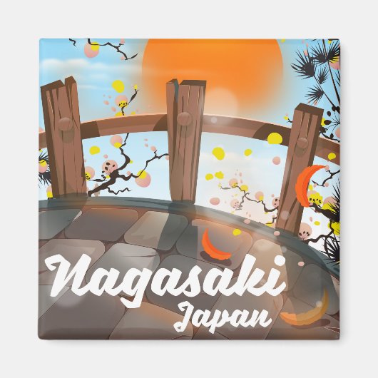 Nagasaki Japans bloesem poster. Magneet (Voorkant)