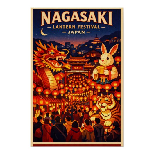 Nagasaki Lantern Festival in Japan Perfect Poster (Voorkant)