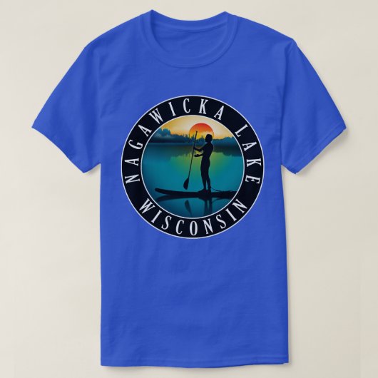 Nagawicka Lake Wisconsin Paddleboarding T-shirt (Design voorkant)