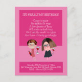 Nagebbels & Wijn Verjaardag Uitnodiging Briefkaart (Voorkant)