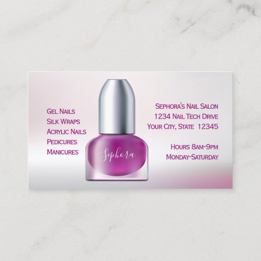Nagel Art Technicus  - Trendy Nagellakflessen Visitekaartje (Achterkant)