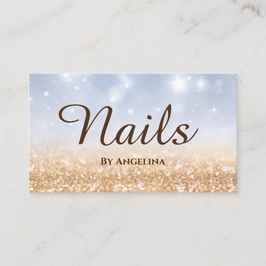 Nagel eleganten Typographie Visitenkarte Visitekaartje (Voorkant)