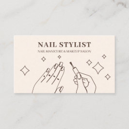 Nagel ivoor beige manicure stylist make-up visitekaartje