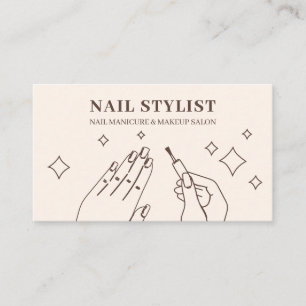 Nagel ivoor beige manicure stylist make-up visitekaartje