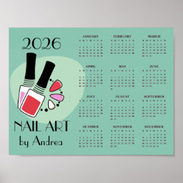 Nagel Kunst Manicure Ontwerp 2026 Kalender Poster