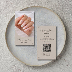 Nagel Kunst Salon Manicurist QR Beige Visitekaartje