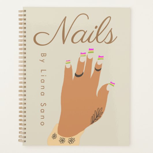 Nagel Kunstenaar Tattoo Hand Illustratie Planner (Voorkant)