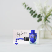 Nagel Kunsttechnicus  - Blauwe Nagellak Visitekaartje (Staand voorkant)
