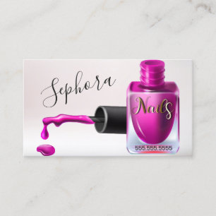 Nagel Kunsttechnicus - Fuchsia nagellak Visitekaartje