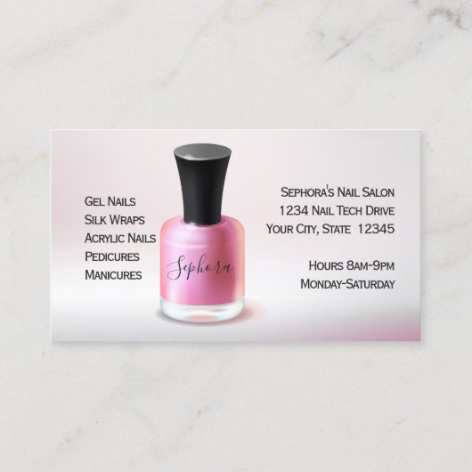 Nagel Kunsttechnicus - Rode Nagellak Visitekaartje (Achterkant)