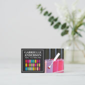 Nagel Lak en Borstel | Gekleurde Nails Visitekaartje (Staand voorkant)