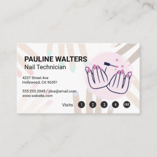 Nagel Lak Gemanicureerde handen tekening Visitekaartje