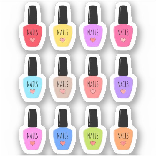 Nagel Lak Manicure Pedicure Afspraak Planner  Sticker (Voorkant)