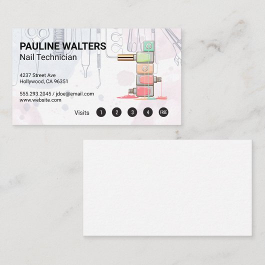 Nagel Lak | Manicure Tools Klantenkaartje (Voorkant / Achterkant)