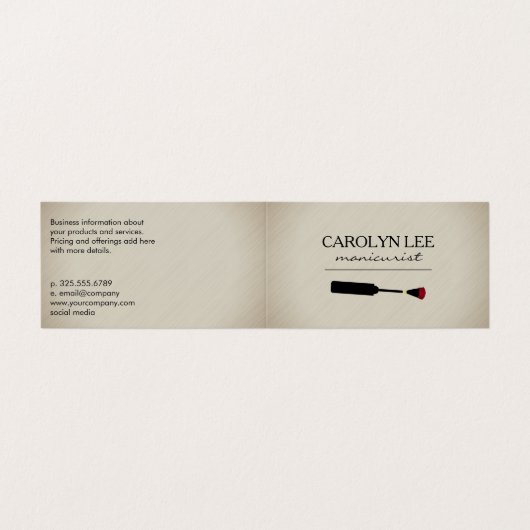 Nagel Lak | Manicuriste Visitekaartje (Buitenkant ongevouwen)
