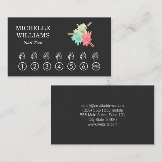 Nagel Lak | Ponskaart Klantenkaartje (Voorkant / Achterkant)