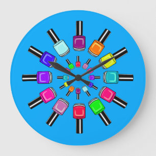 Nagel Lak Ringen Blauw Grote Klok