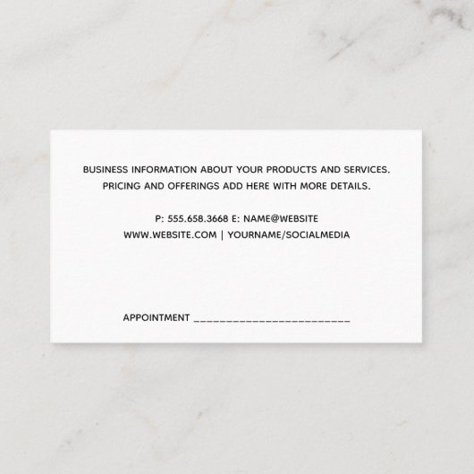 Nagel manicure hulpmiddelen | Nagels schilderen Visitekaartje (Achterkant)