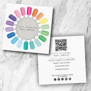 Nagel Manicure Pedicure Schoonheidssalon Nagelstyl Vierkante Visitekaartje