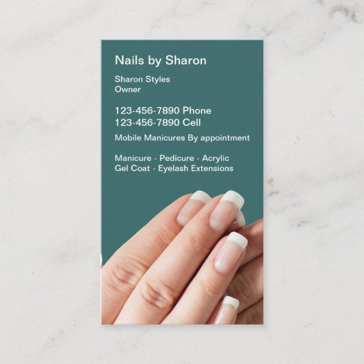 Nagel Manicure Visitekaartjes (Voorkant)