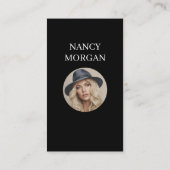 Nagel Roze Neon Typografie Foto Collage QR Code Visitekaartje (Achterkant)