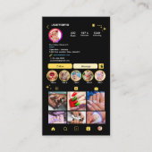 Nagel Salon Instagram Gele QR-code Visitekaartje (Voorkant)