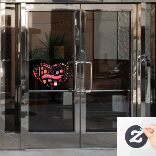 Nagel Salon Loopklanten Welkom Nagel Pedicure Hart Raamsticker (Kantoordeur)