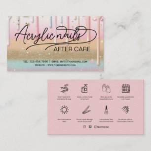 Nagel Salon Manicuriste Acryl Nagel Verzorgingskaa Visitekaartje