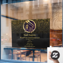 Nagel Salon Manicuriste Modern Zwart Goud Glitters