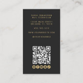 Nagel Salon QR Code Foto Script Beige Visitekaartje (Achterkant)