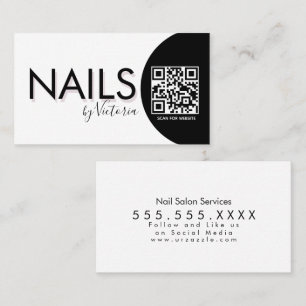 Nagel Salon Schoonheidskunstenaar QR CODE Visitekaartje