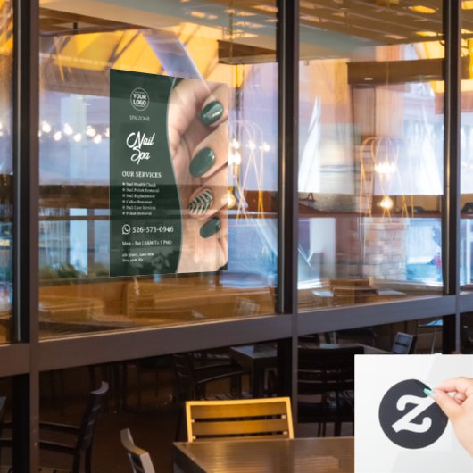 Nagel Spa op maat vensterfolie Raamsticker (Restaurant Raam)