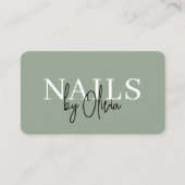 Nagel Specialist Kunstenaar Sage Green QR Code Visitekaartje (Voorkant)